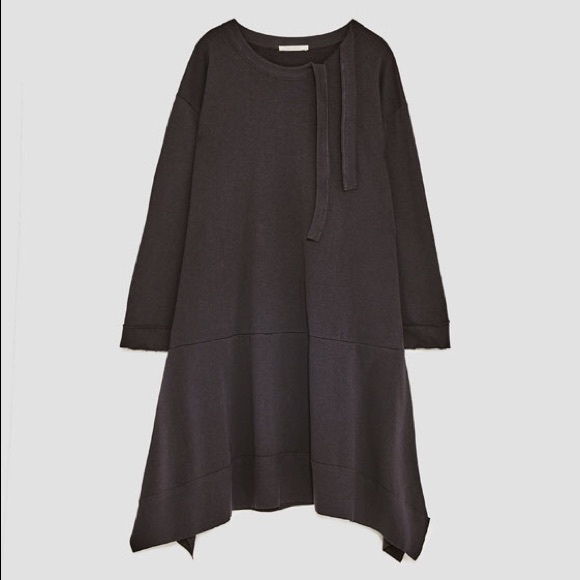 NWT Zara Gray Lightweight Sweatshirt Dress - Picture 6 of 6